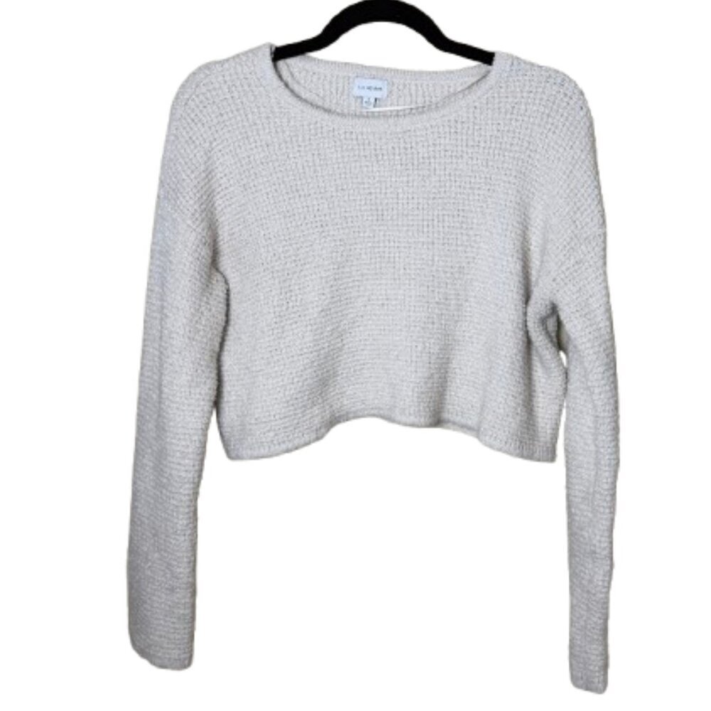 LA HEARTS Nubby Chunky Tan Cream Crew Neck Sweater Cropped Size Small